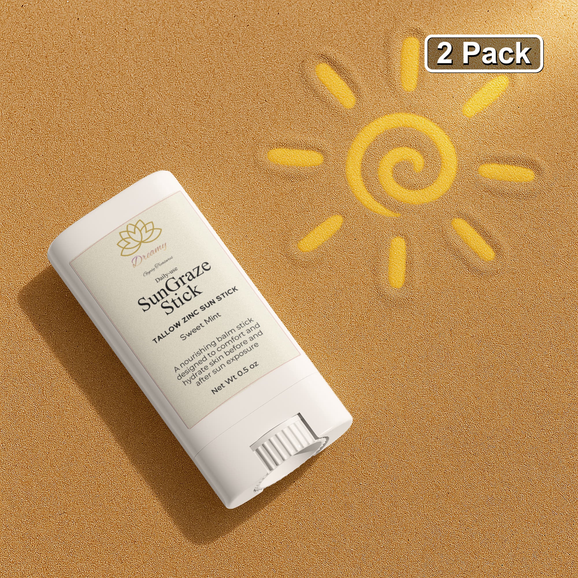 2 Pack Tallow Zinc Sun Stick