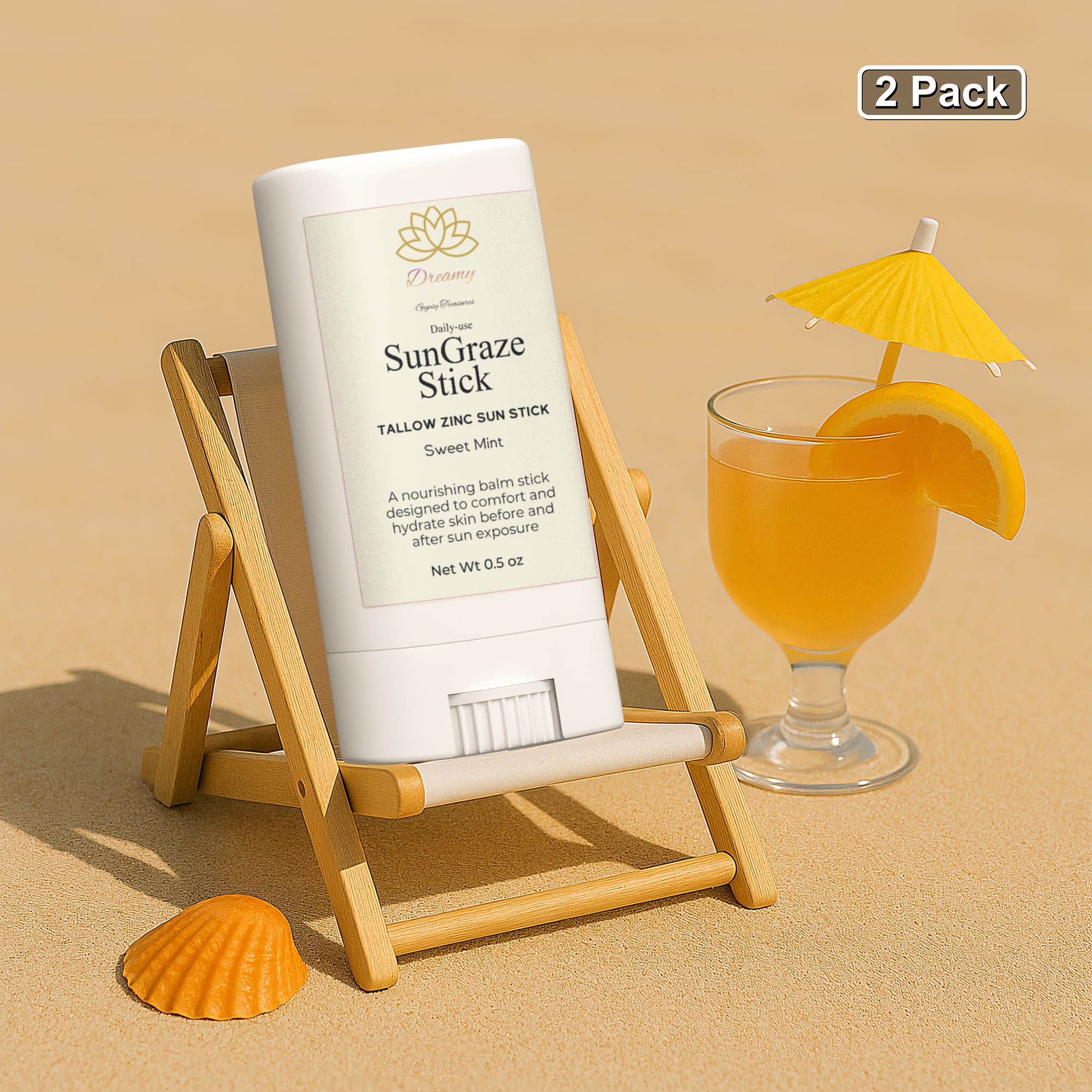 2 Pack Tallow Zinc Sun Stick